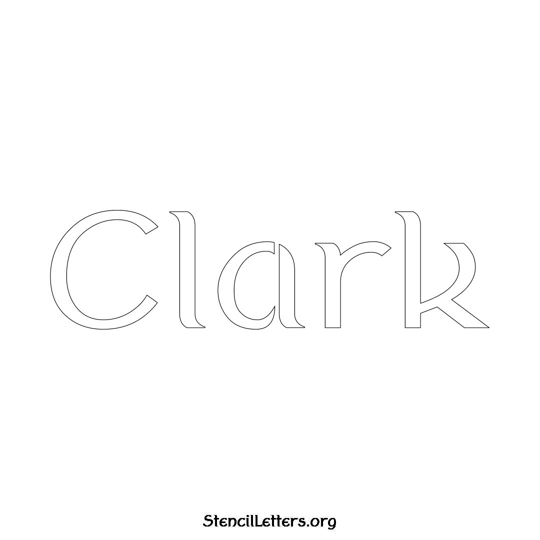 Clark name stencil in Ancient Lettering