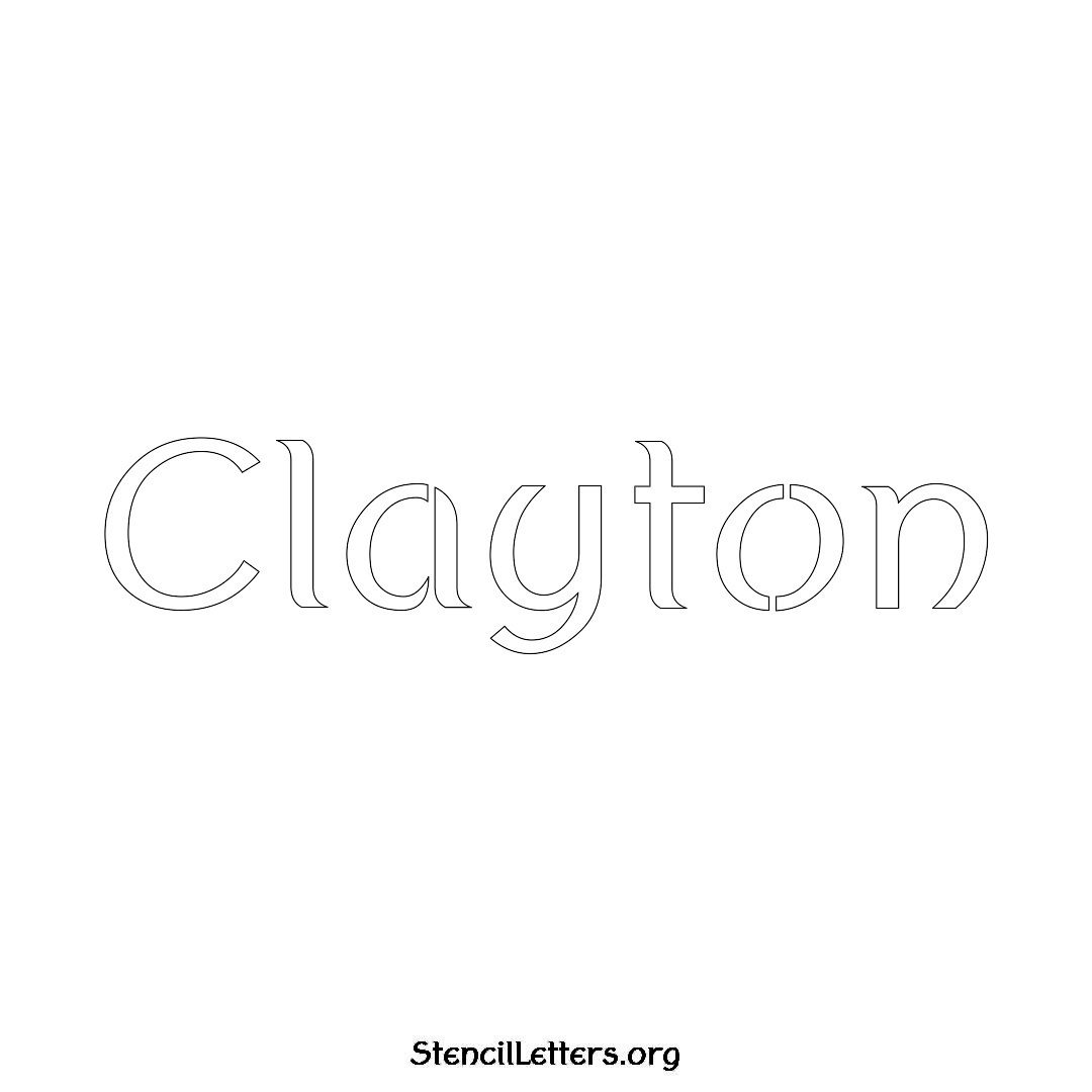 Clayton name stencil in Ancient Lettering