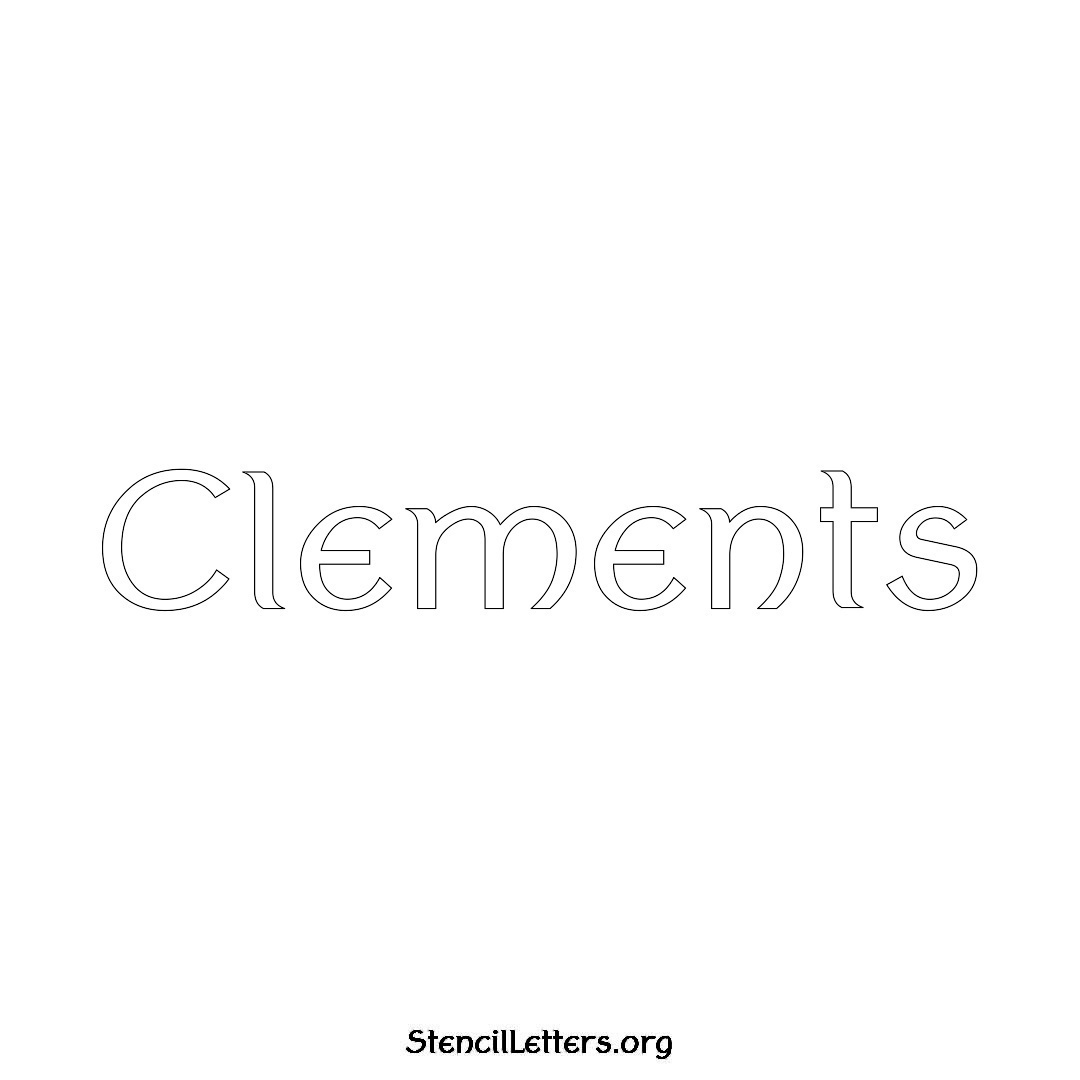 Clements name stencil in Ancient Lettering