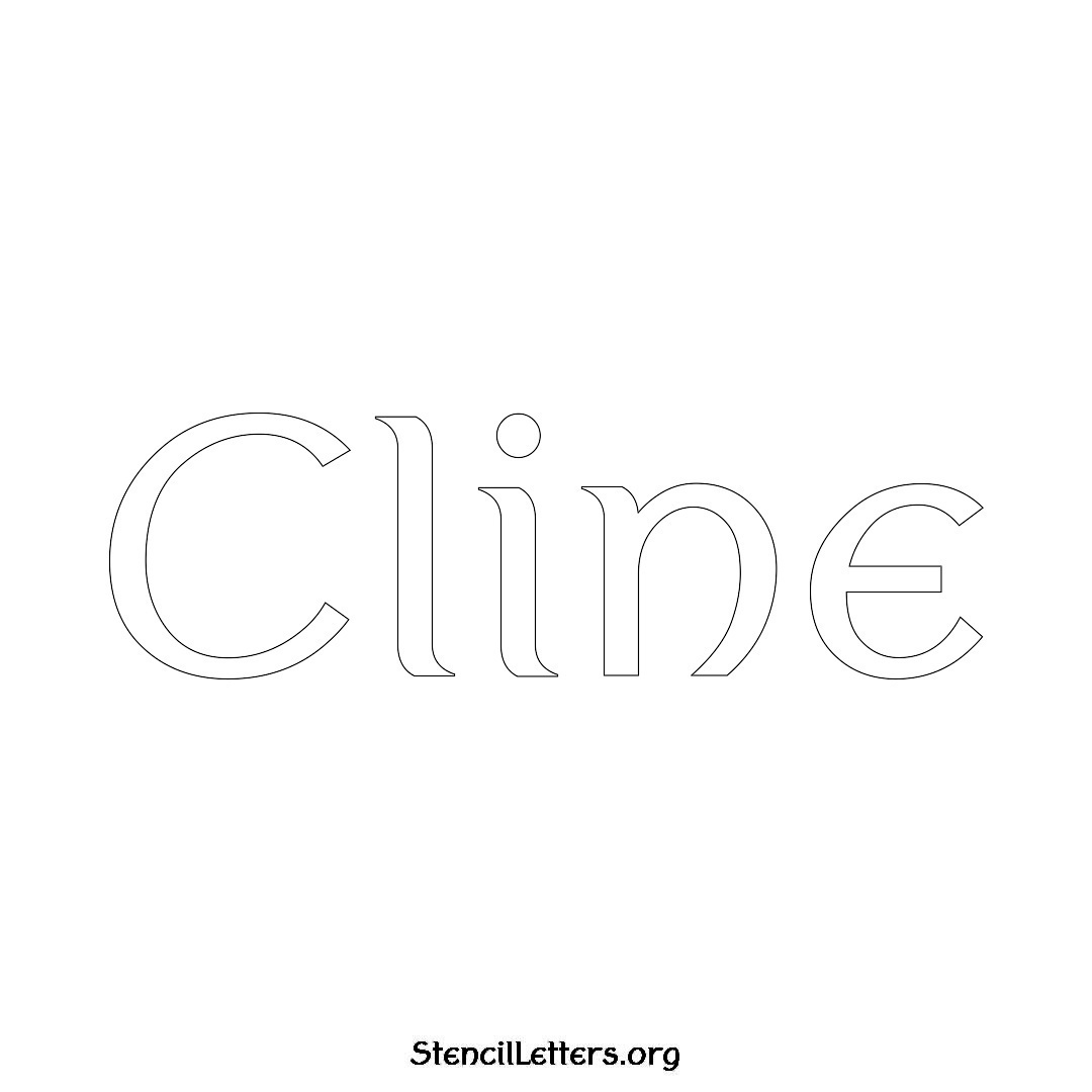 Cline name stencil in Ancient Lettering