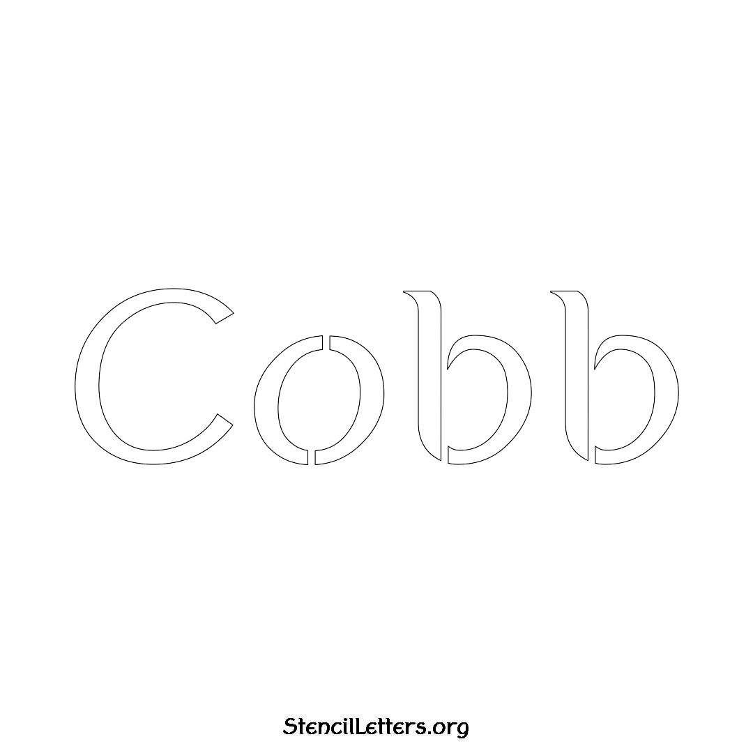 Cobb name stencil in Ancient Lettering