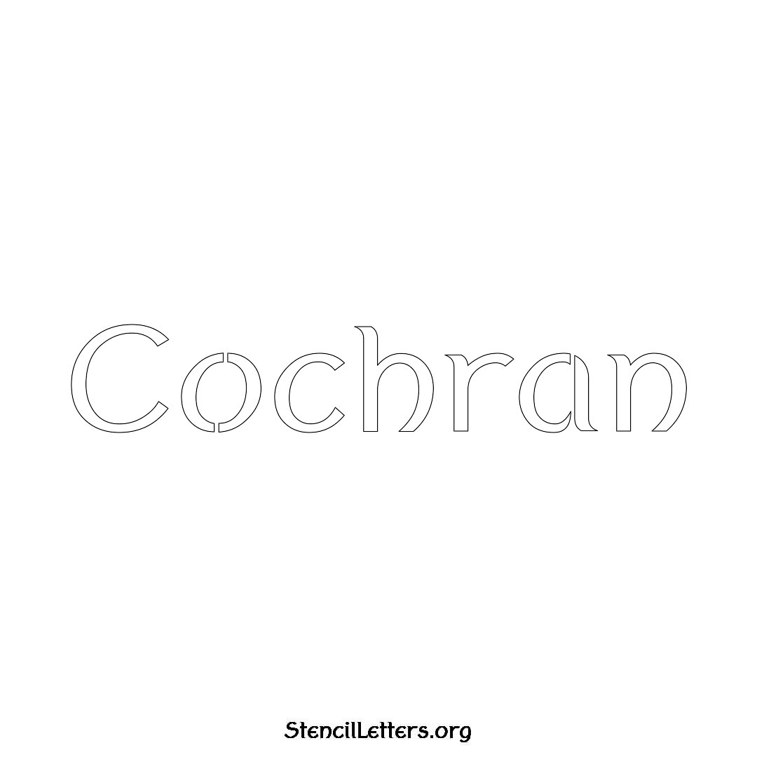 Cochran name stencil in Ancient Lettering