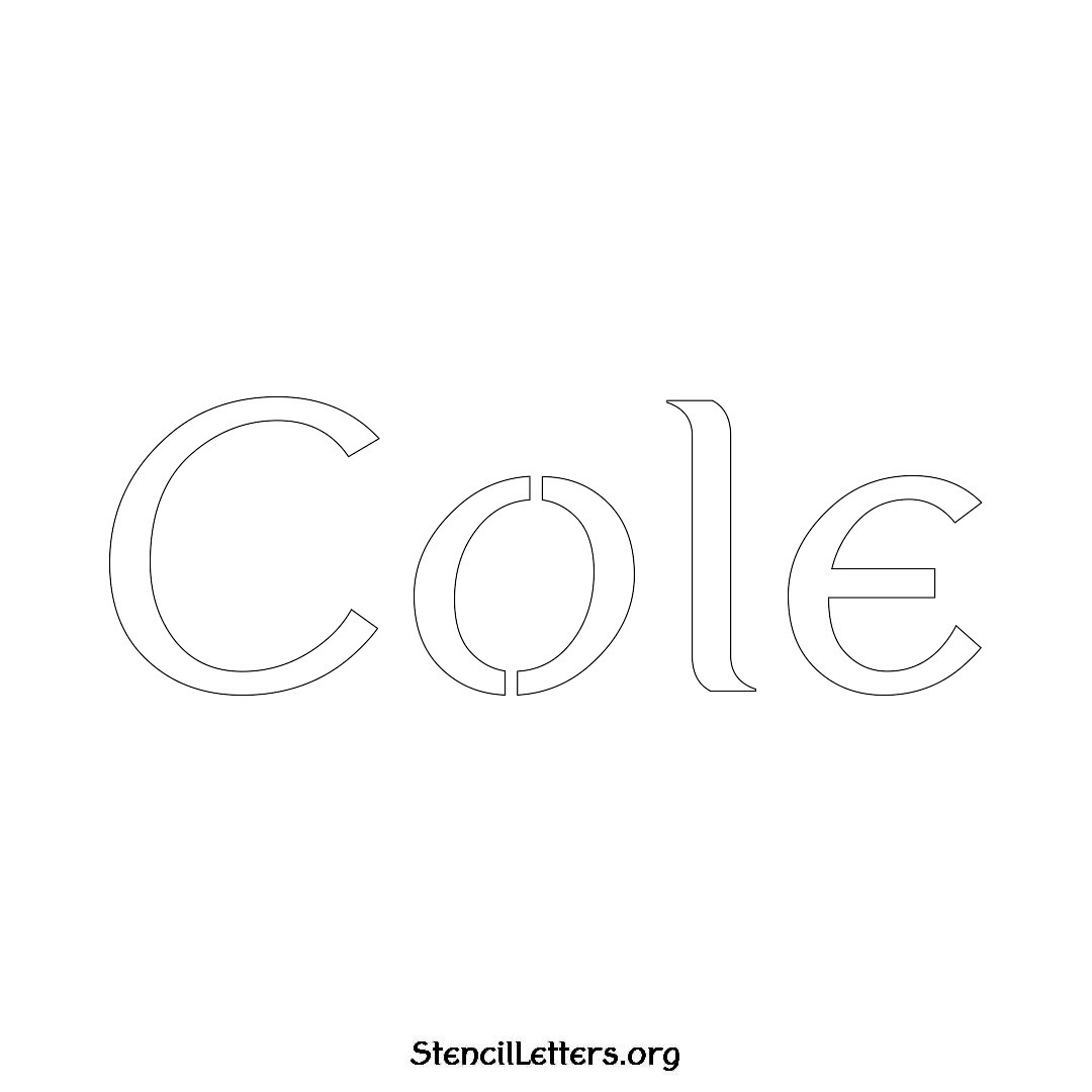 Cole name stencil in Ancient Lettering