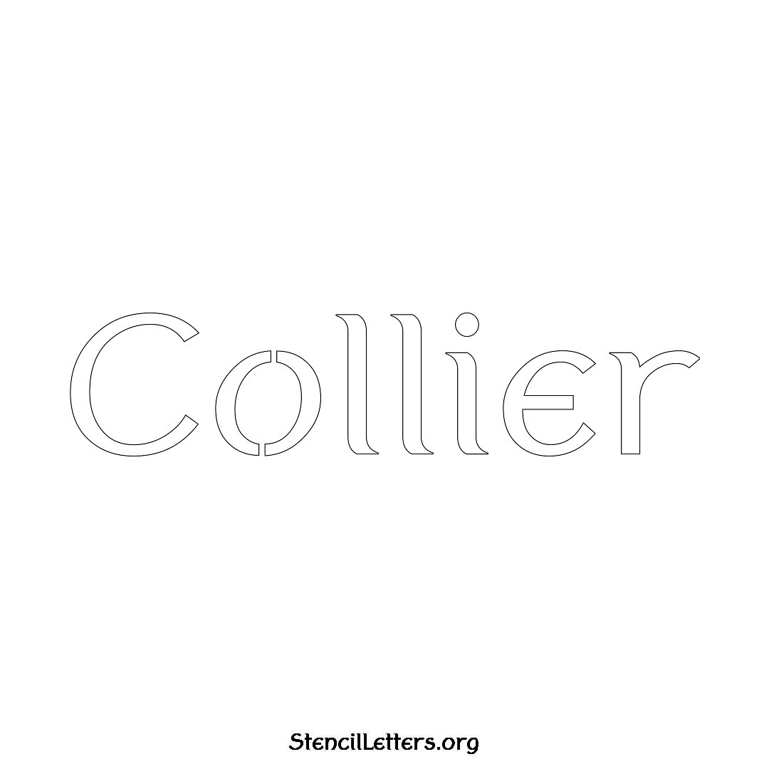 Collier name stencil in Ancient Lettering