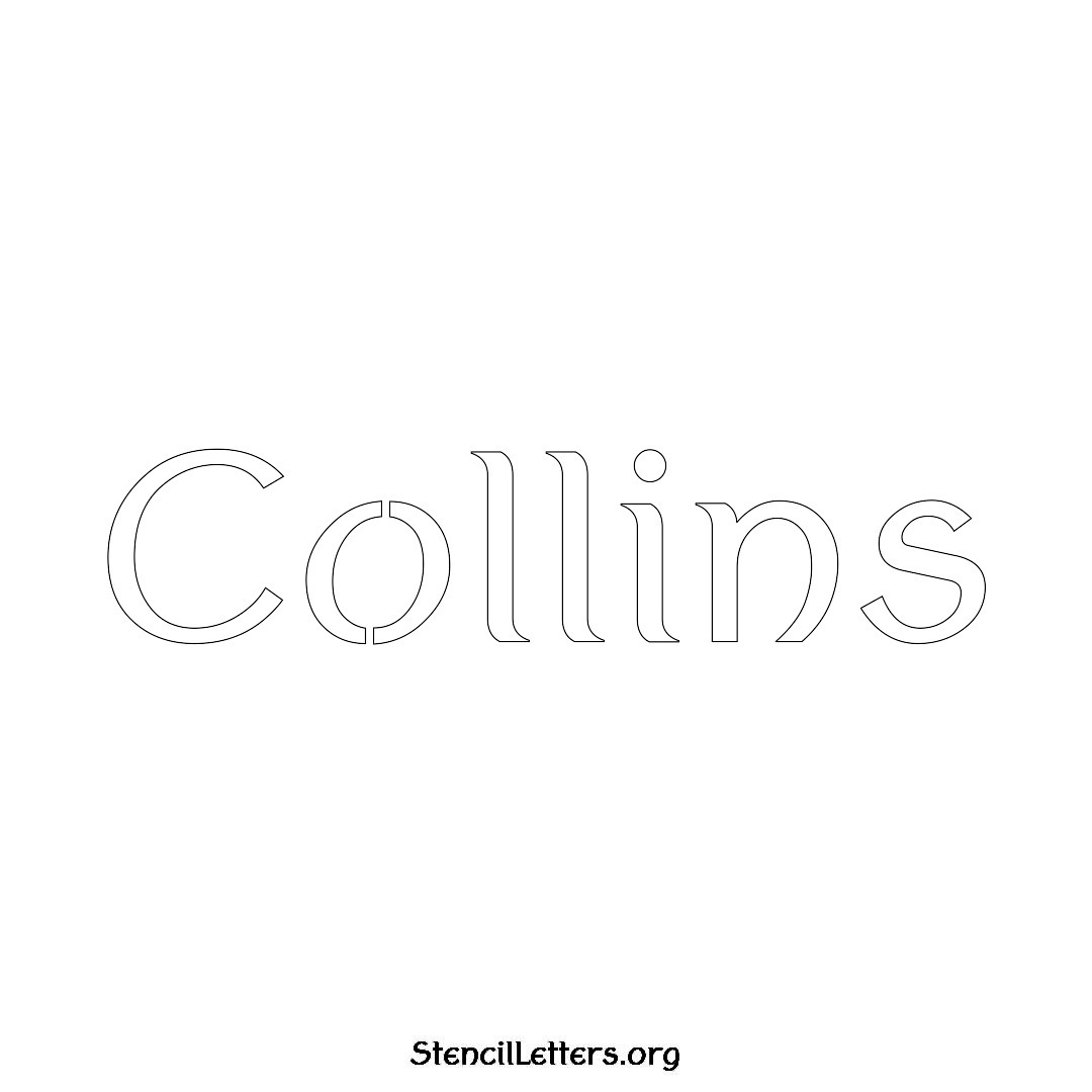 Collins name stencil in Ancient Lettering