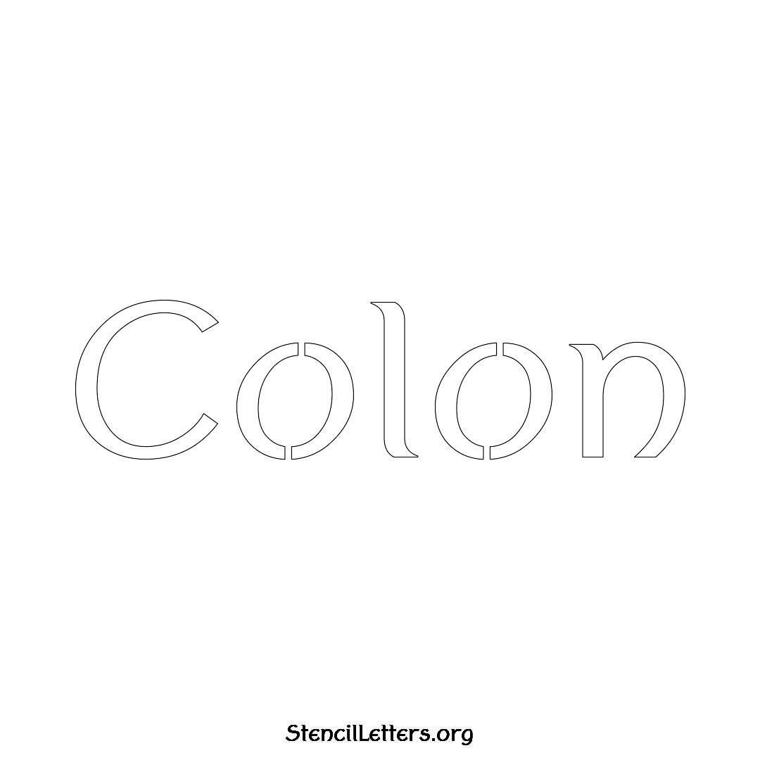 Colon name stencil in Ancient Lettering