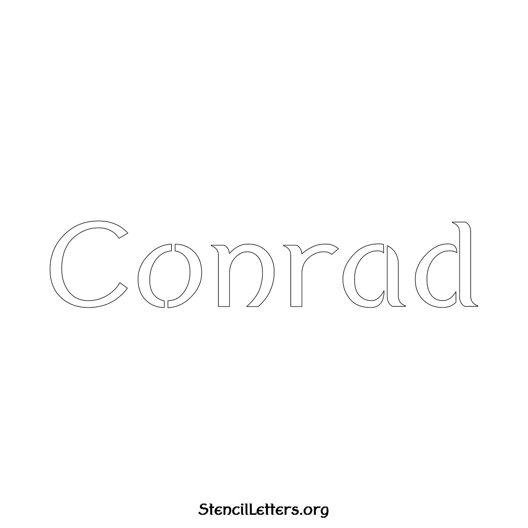 Conrad name stencil in Ancient Lettering