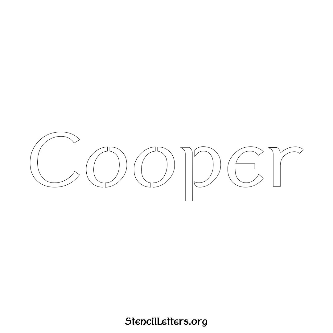 Cooper name stencil in Ancient Lettering