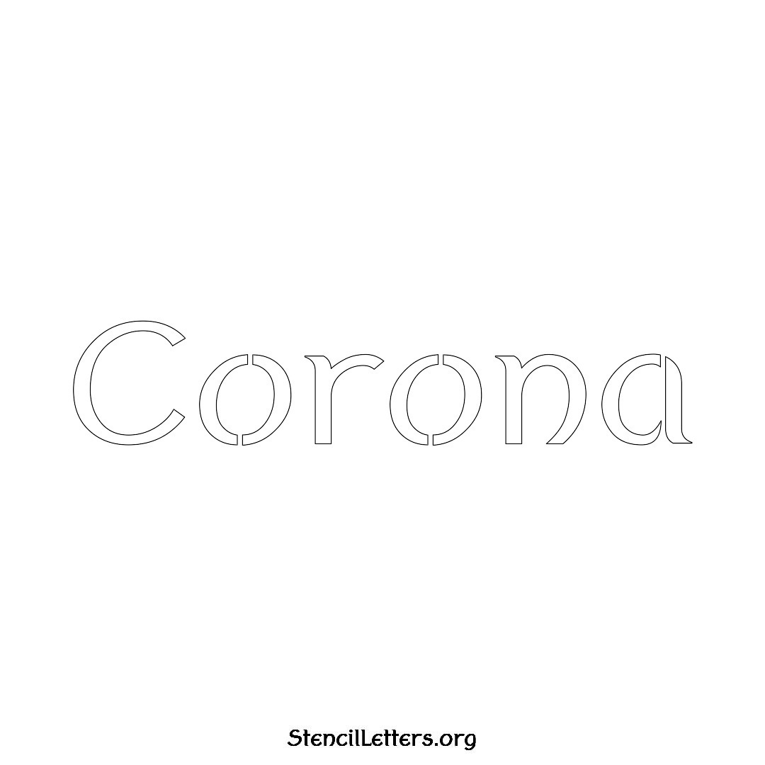 Corona name stencil in Ancient Lettering