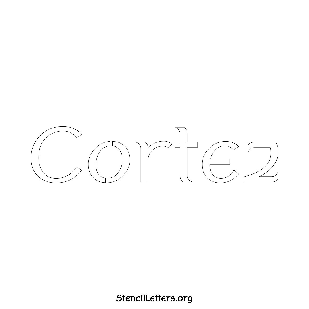 Cortez name stencil in Ancient Lettering