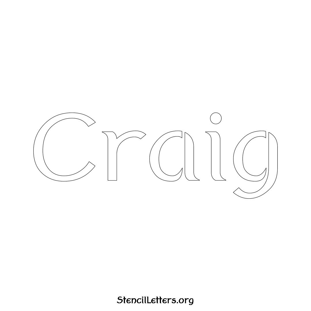 Craig name stencil in Ancient Lettering