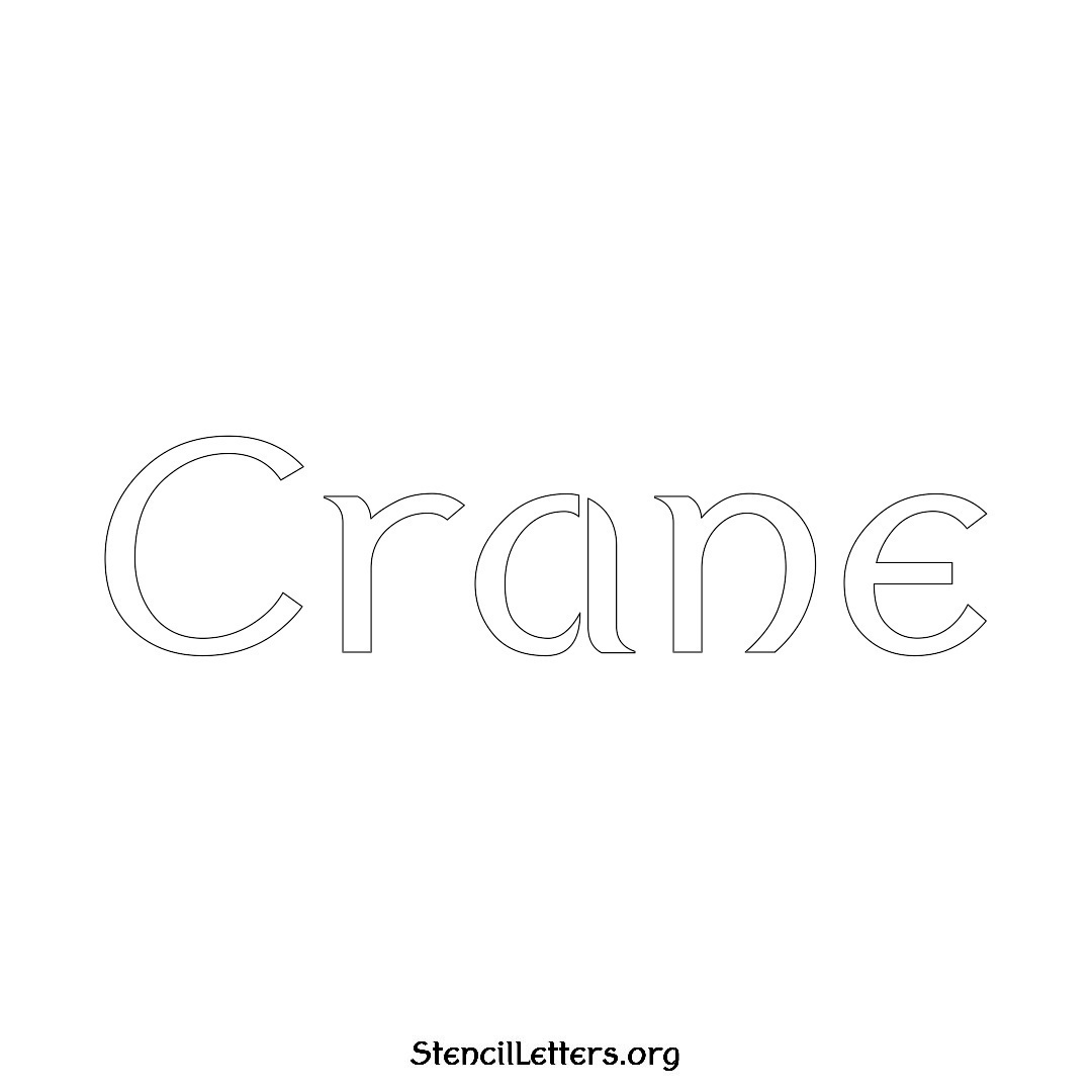 Crane name stencil in Ancient Lettering