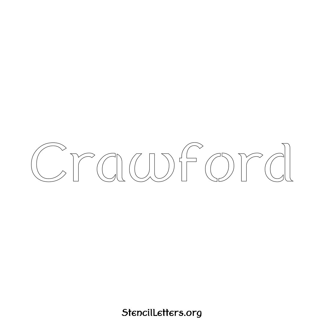 Crawford name stencil in Ancient Lettering