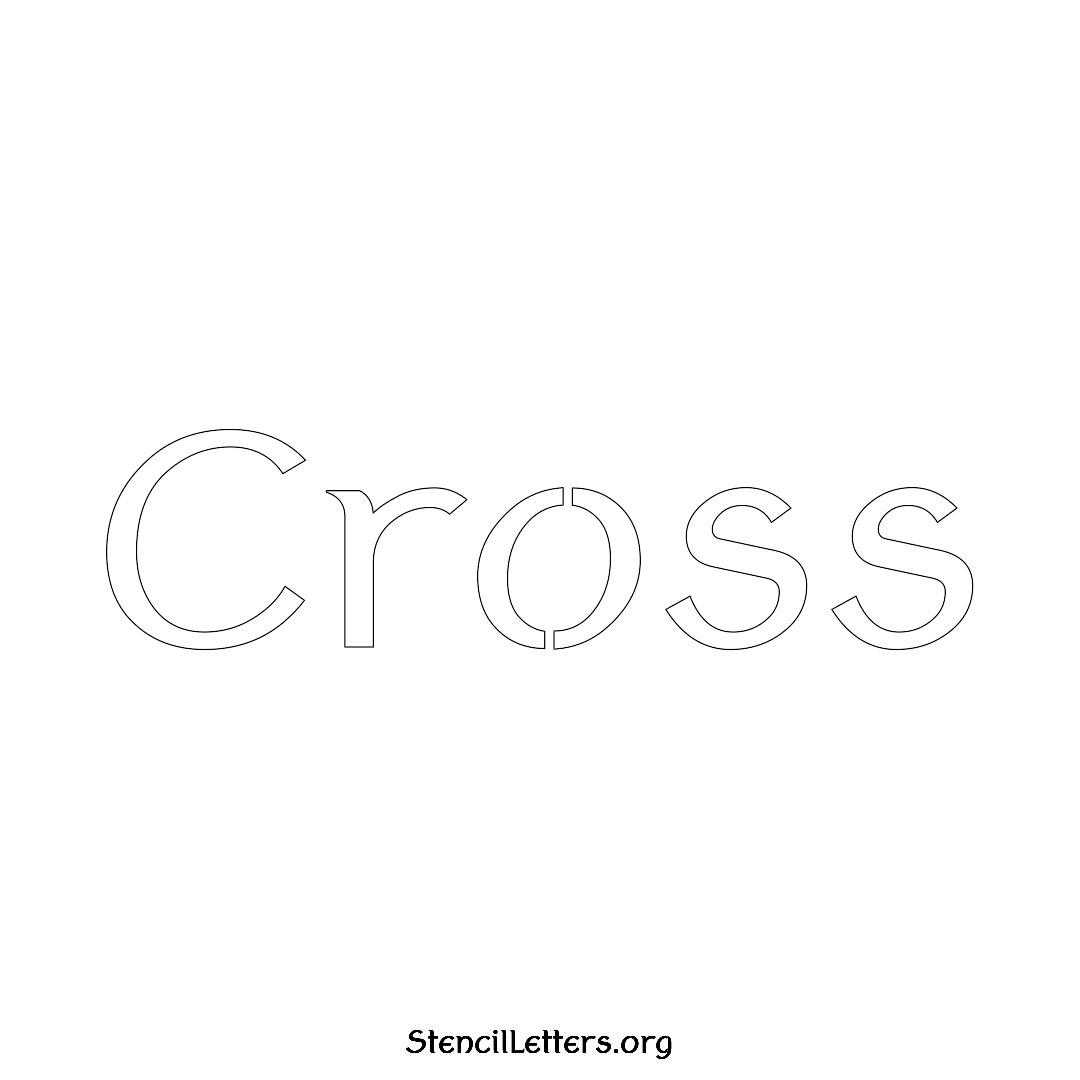 Cross name stencil in Ancient Lettering