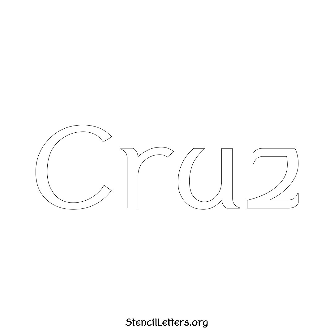 Cruz name stencil in Ancient Lettering