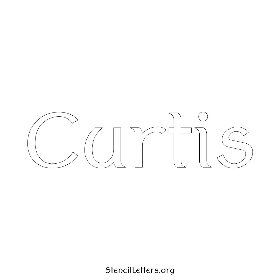 Curtis name stencil in Ancient Lettering