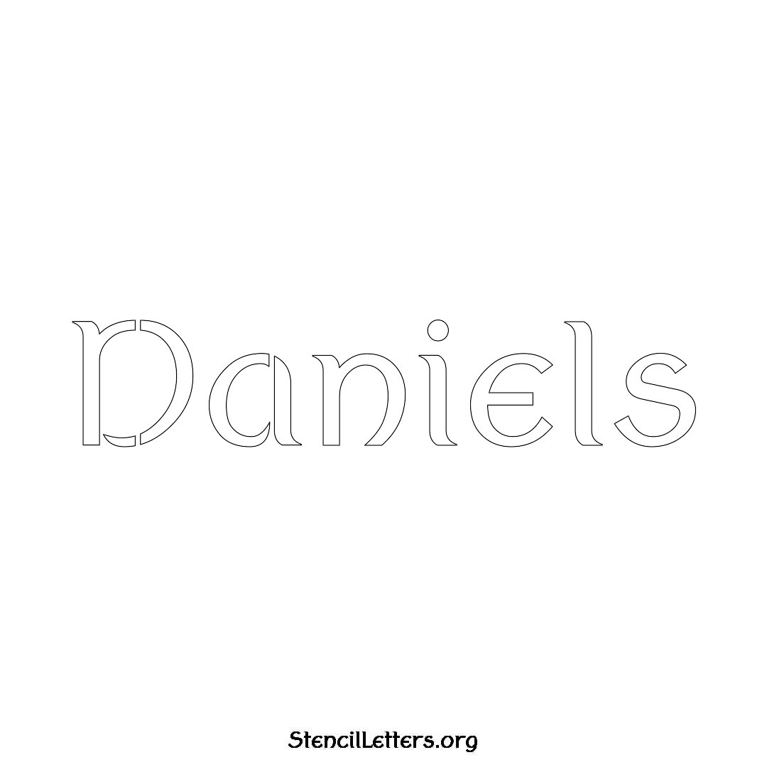 Daniels name stencil in Ancient Lettering