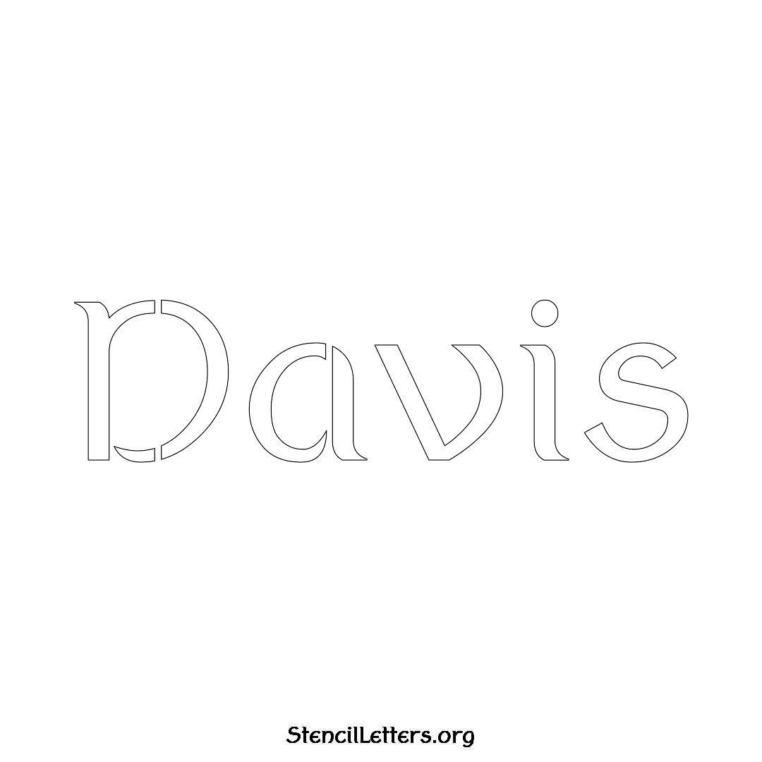 Davis name stencil in Ancient Lettering