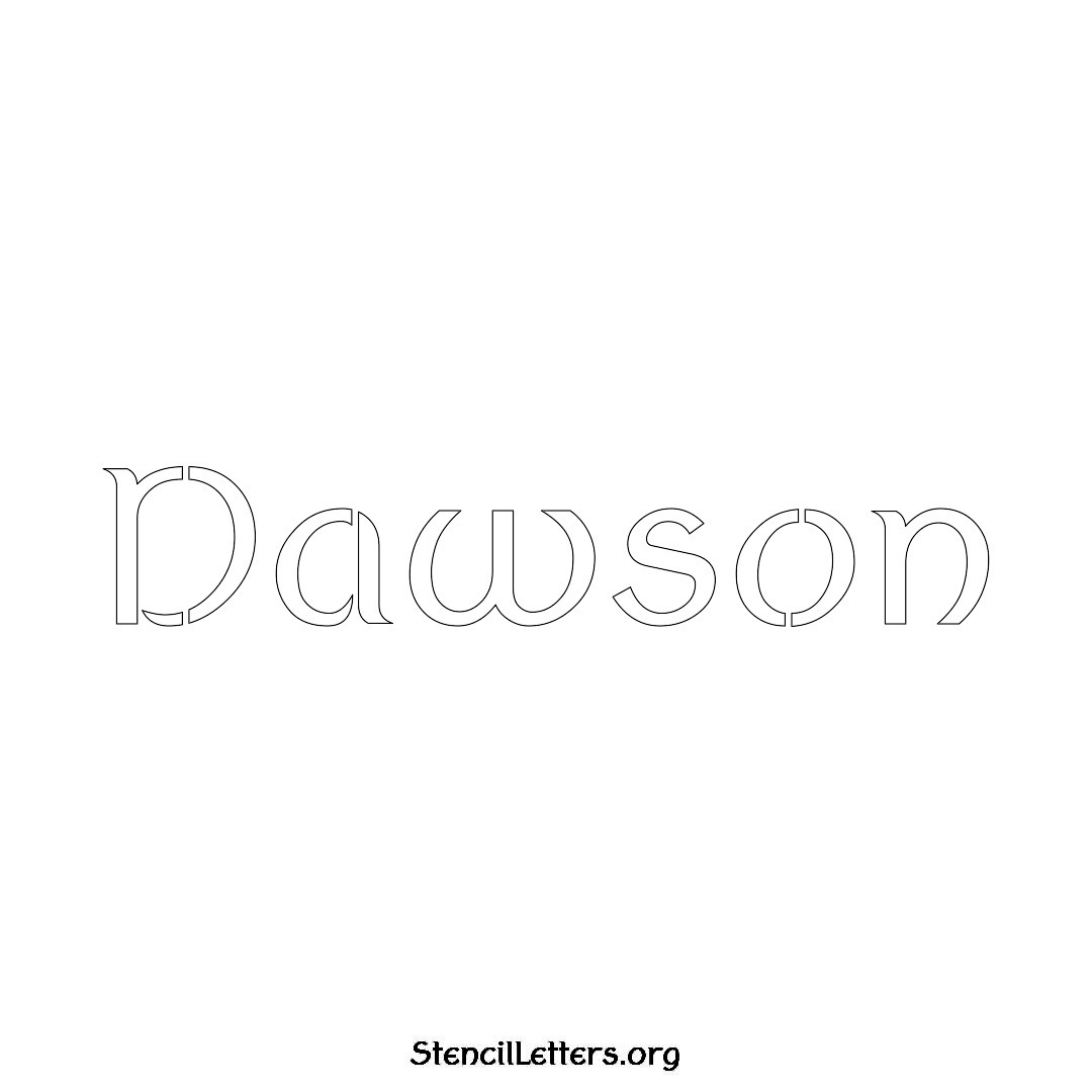 Dawson name stencil in Ancient Lettering