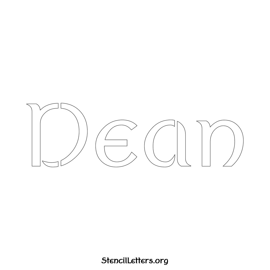 Dean name stencil in Ancient Lettering