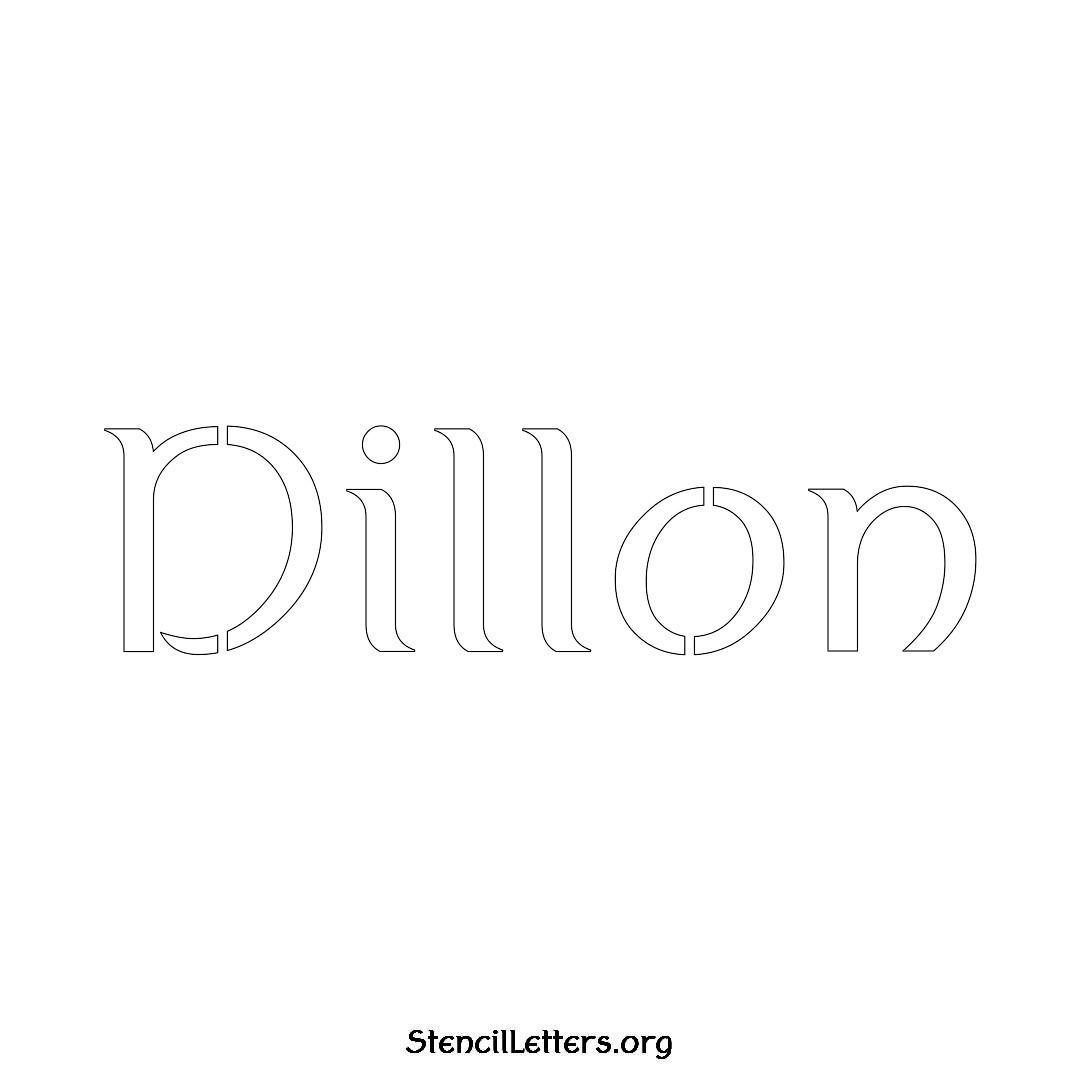 Dillon name stencil in Ancient Lettering