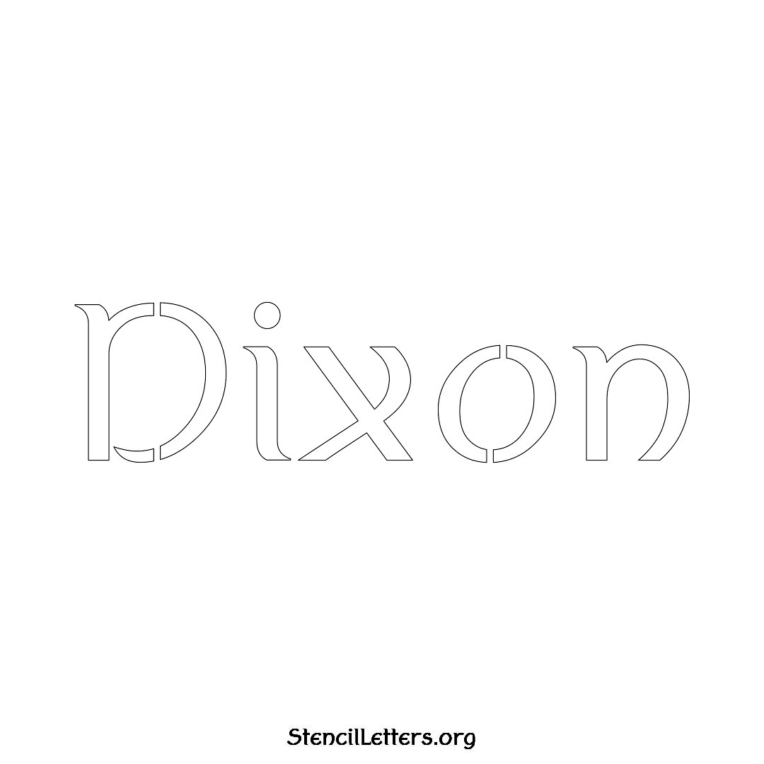 Dixon name stencil in Ancient Lettering