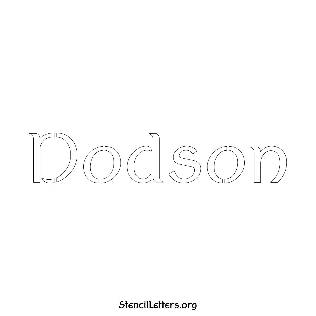 Dodson name stencil in Ancient Lettering