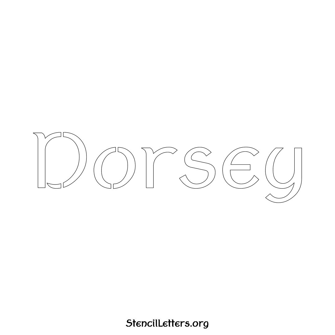 Dorsey name stencil in Ancient Lettering