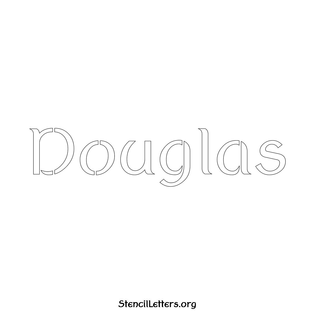 Douglas name stencil in Ancient Lettering