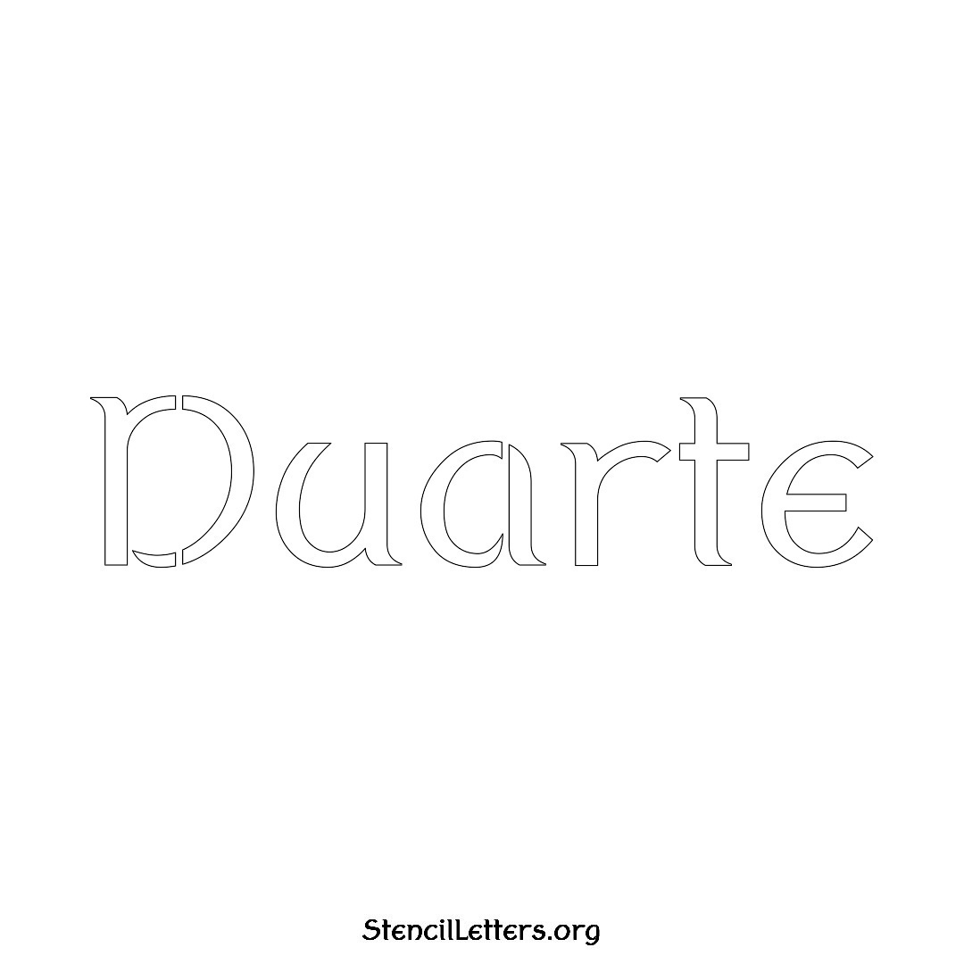 Duarte name stencil in Ancient Lettering