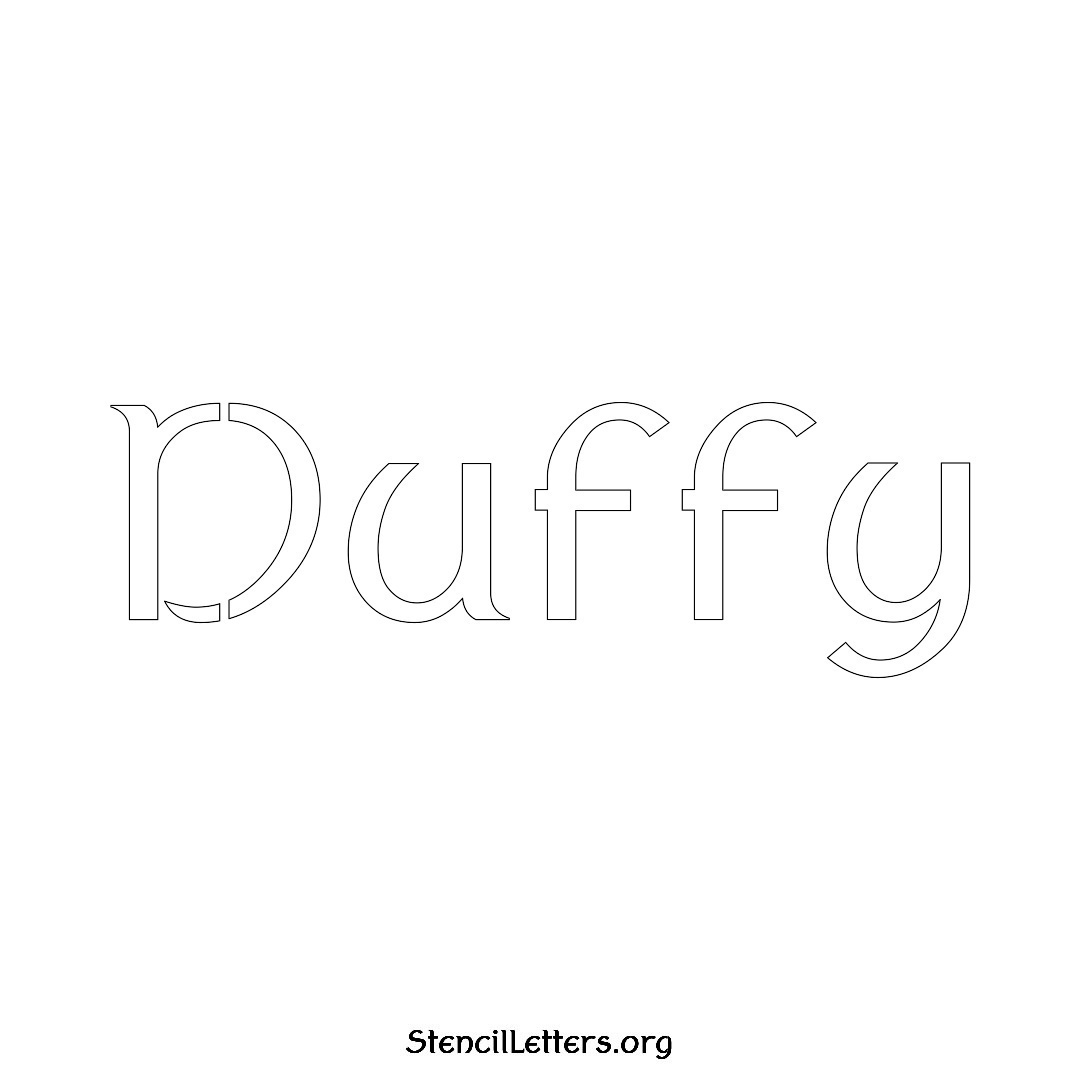 Duffy name stencil in Ancient Lettering