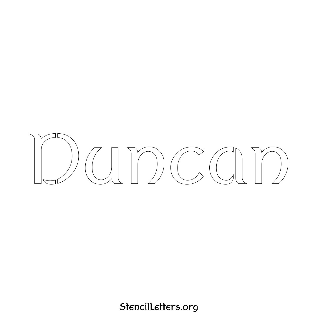 Duncan name stencil in Ancient Lettering