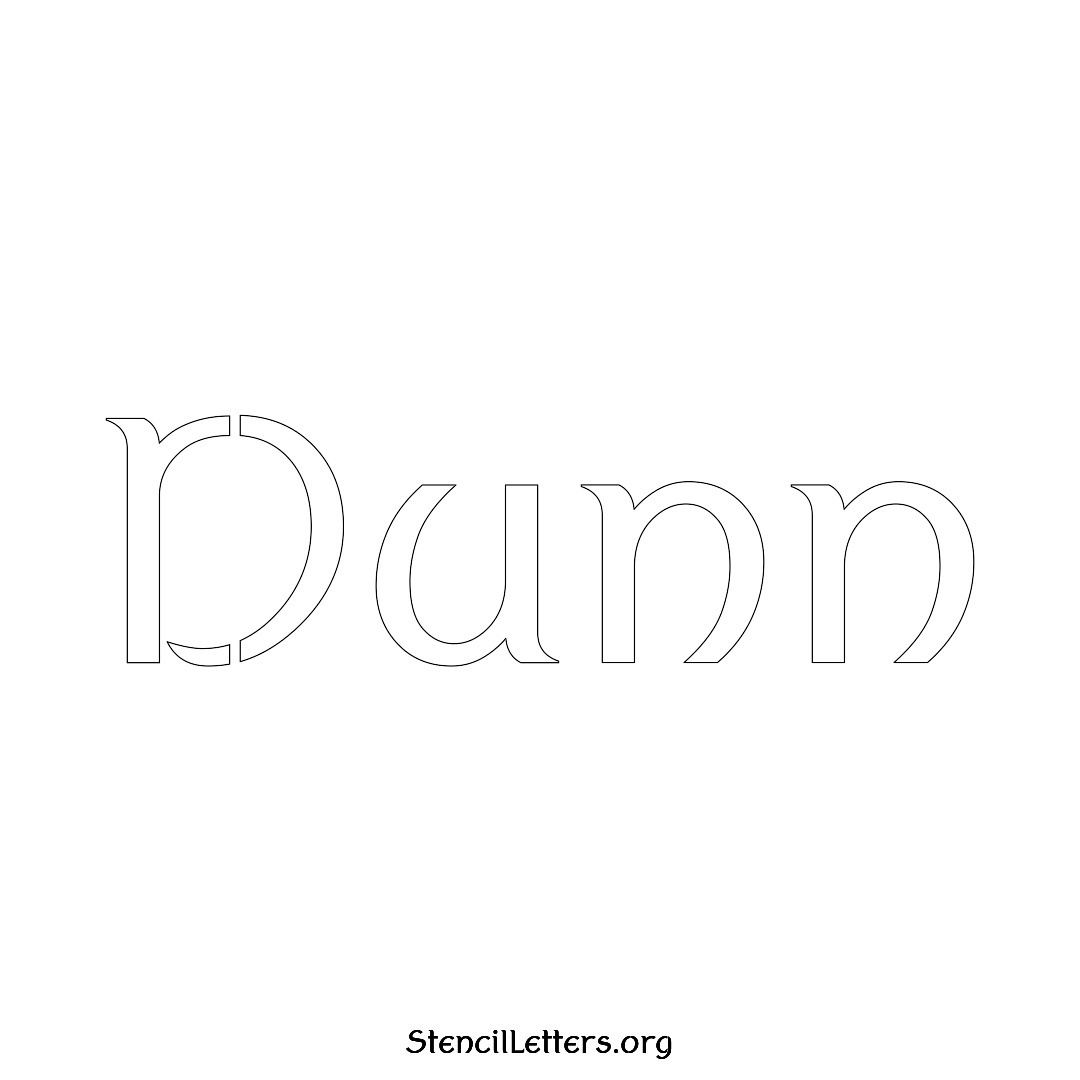 Dunn name stencil in Ancient Lettering