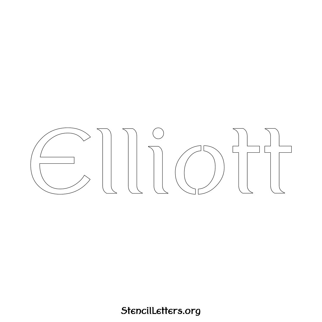 Elliott name stencil in Ancient Lettering