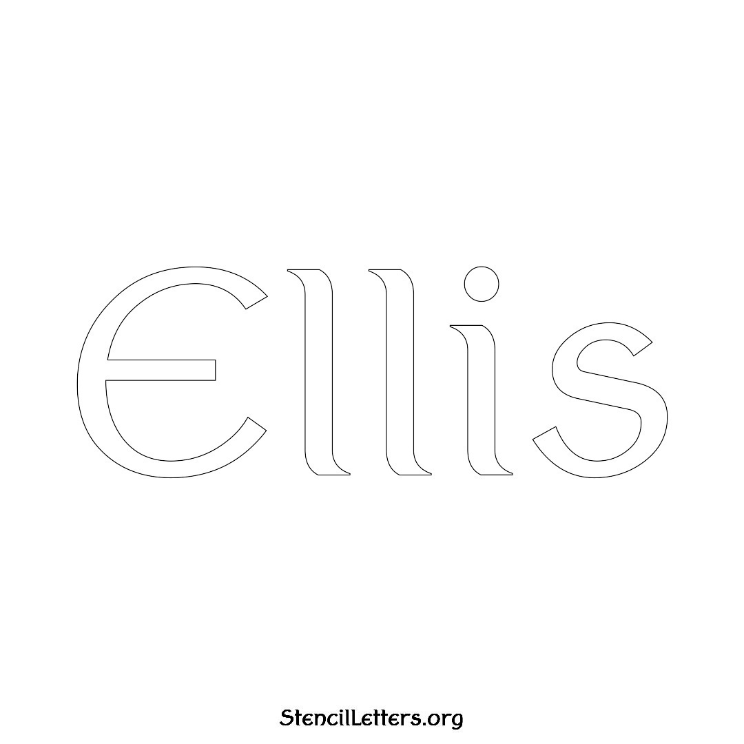 Ellis name stencil in Ancient Lettering