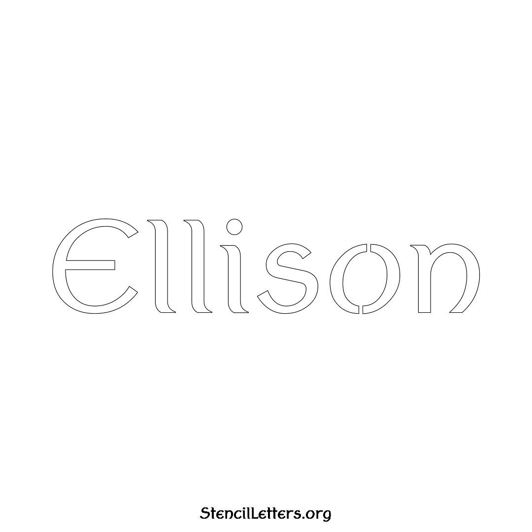 Ellison name stencil in Ancient Lettering