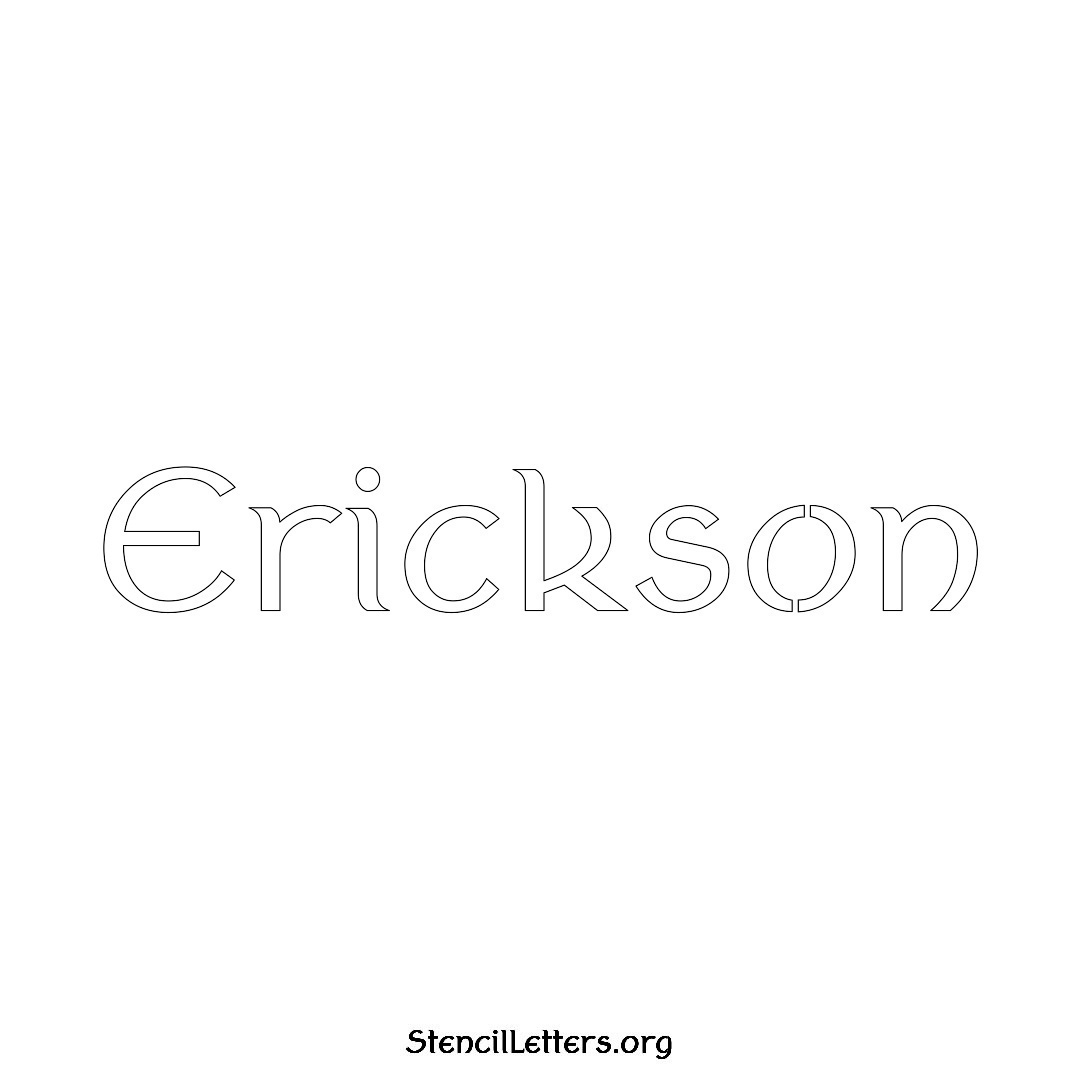 Erickson name stencil in Ancient Lettering