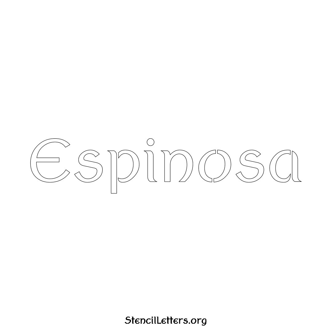 Espinosa name stencil in Ancient Lettering