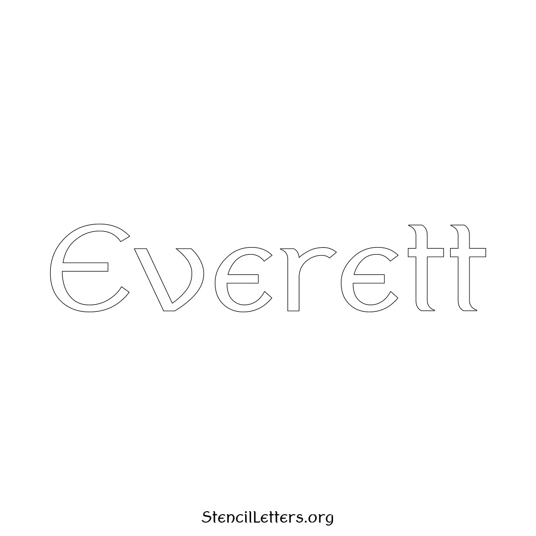 Everett name stencil in Ancient Lettering