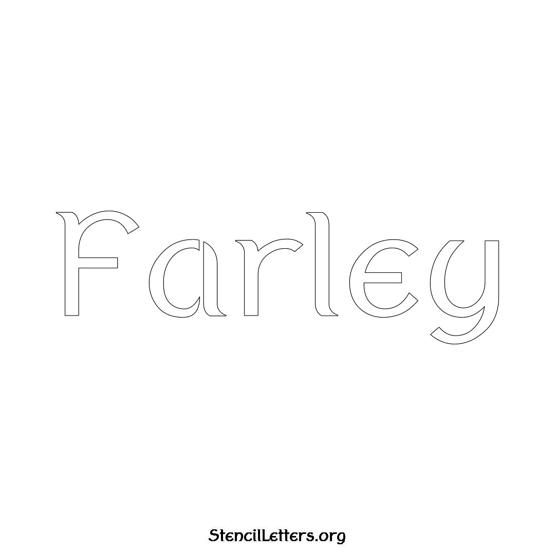 Farley name stencil in Ancient Lettering