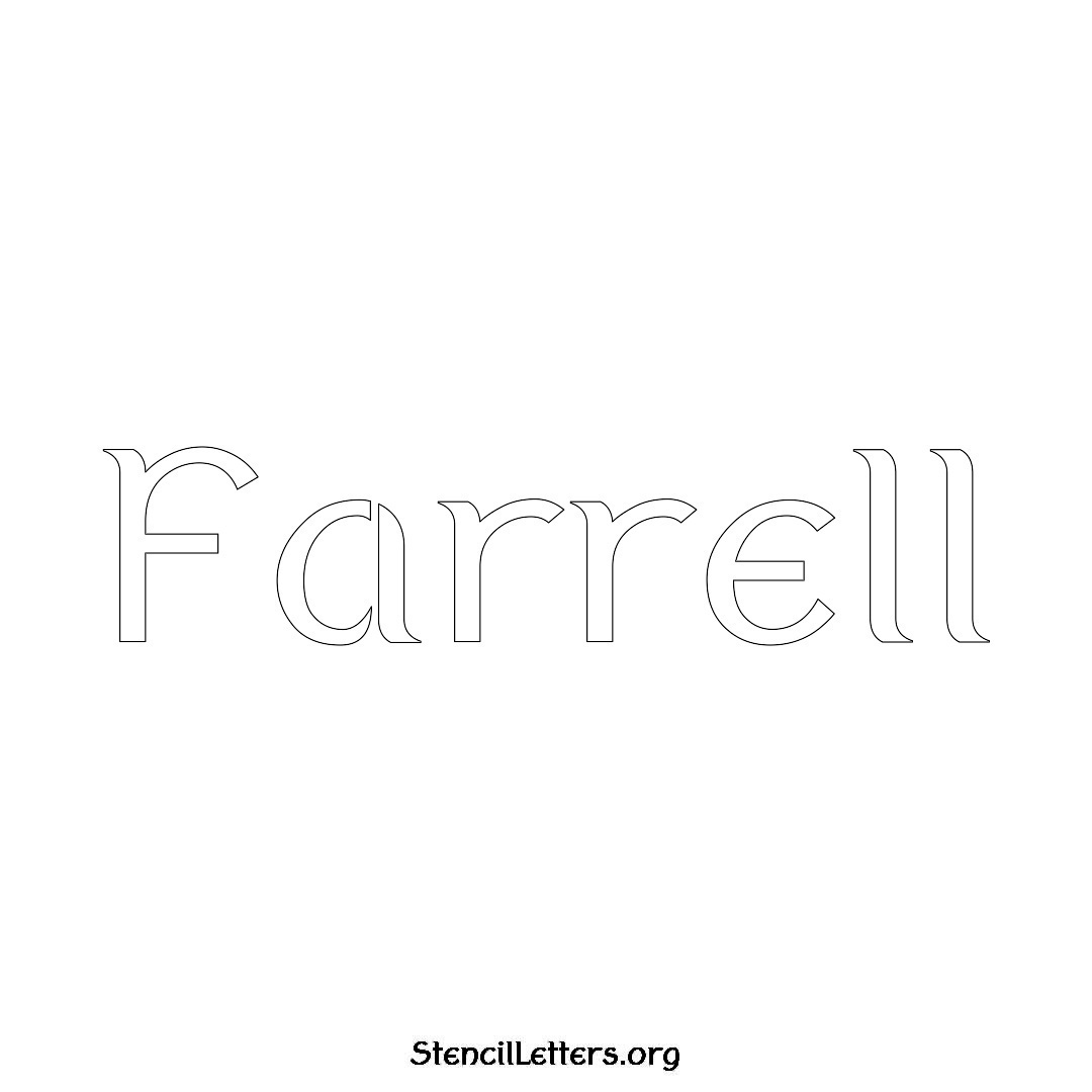 Farrell name stencil in Ancient Lettering