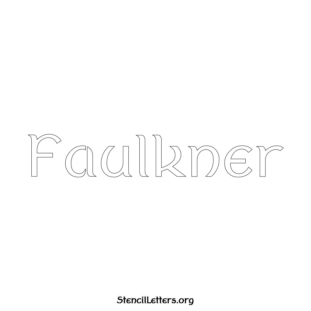 Faulkner name stencil in Ancient Lettering