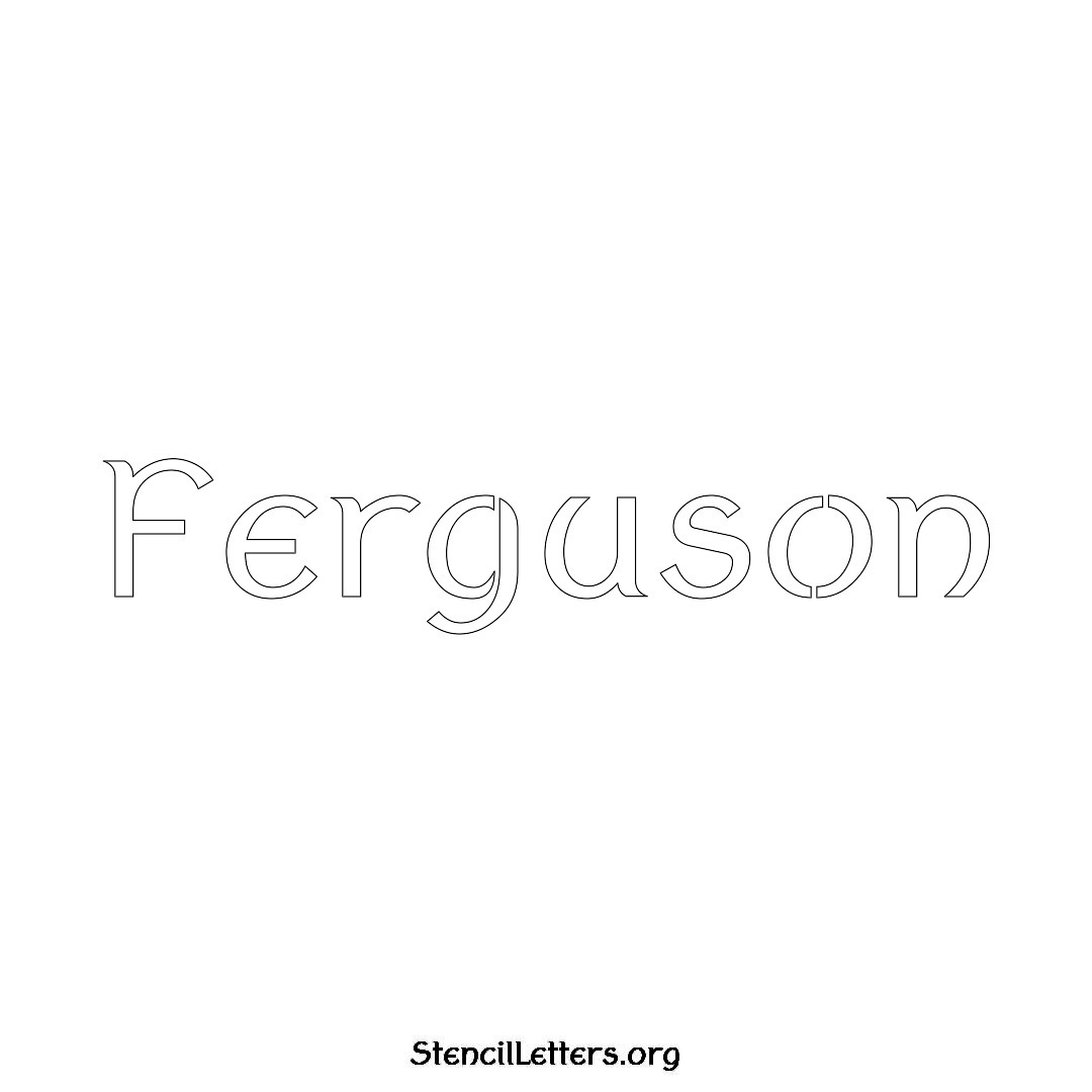 Ferguson name stencil in Ancient Lettering