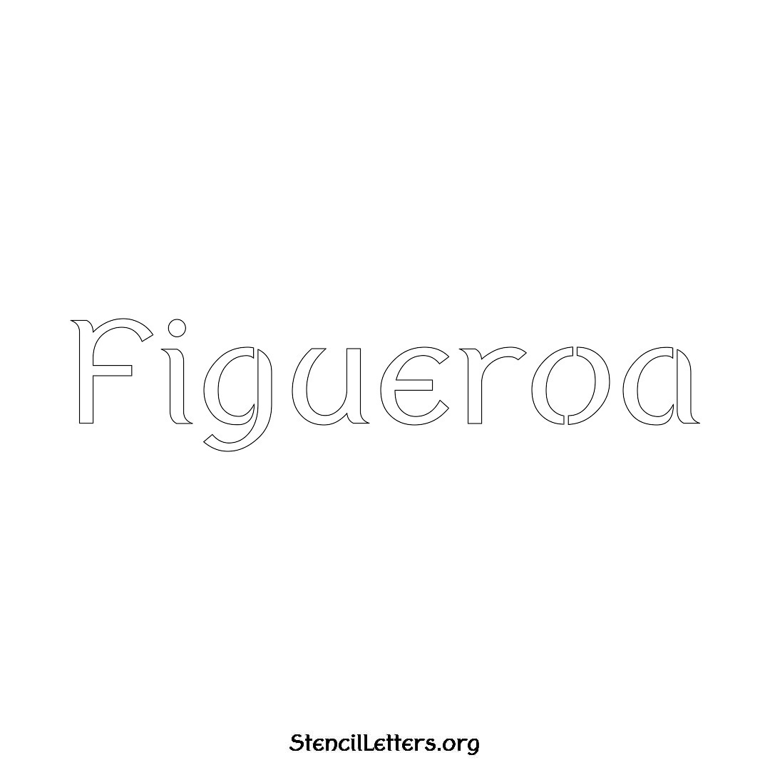 Figueroa name stencil in Ancient Lettering