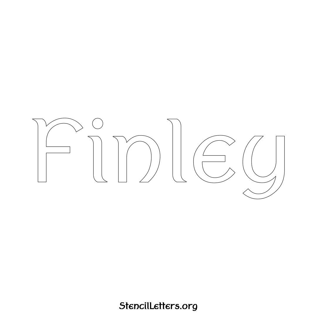 Finley name stencil in Ancient Lettering