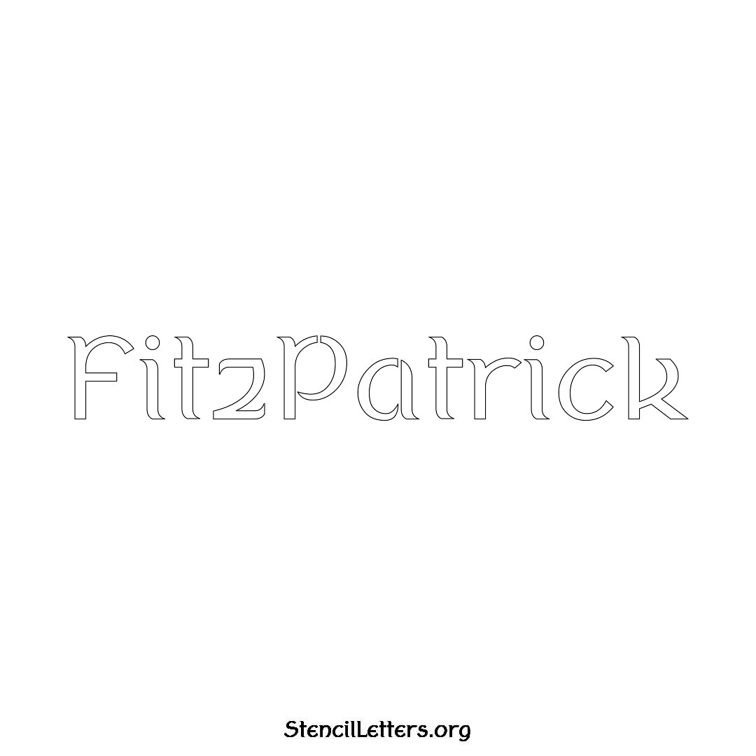 Fitzpatrick name stencil in Ancient Lettering