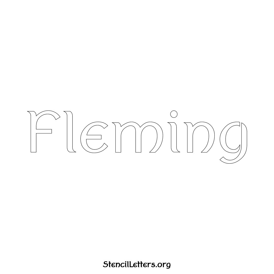 Fleming name stencil in Ancient Lettering