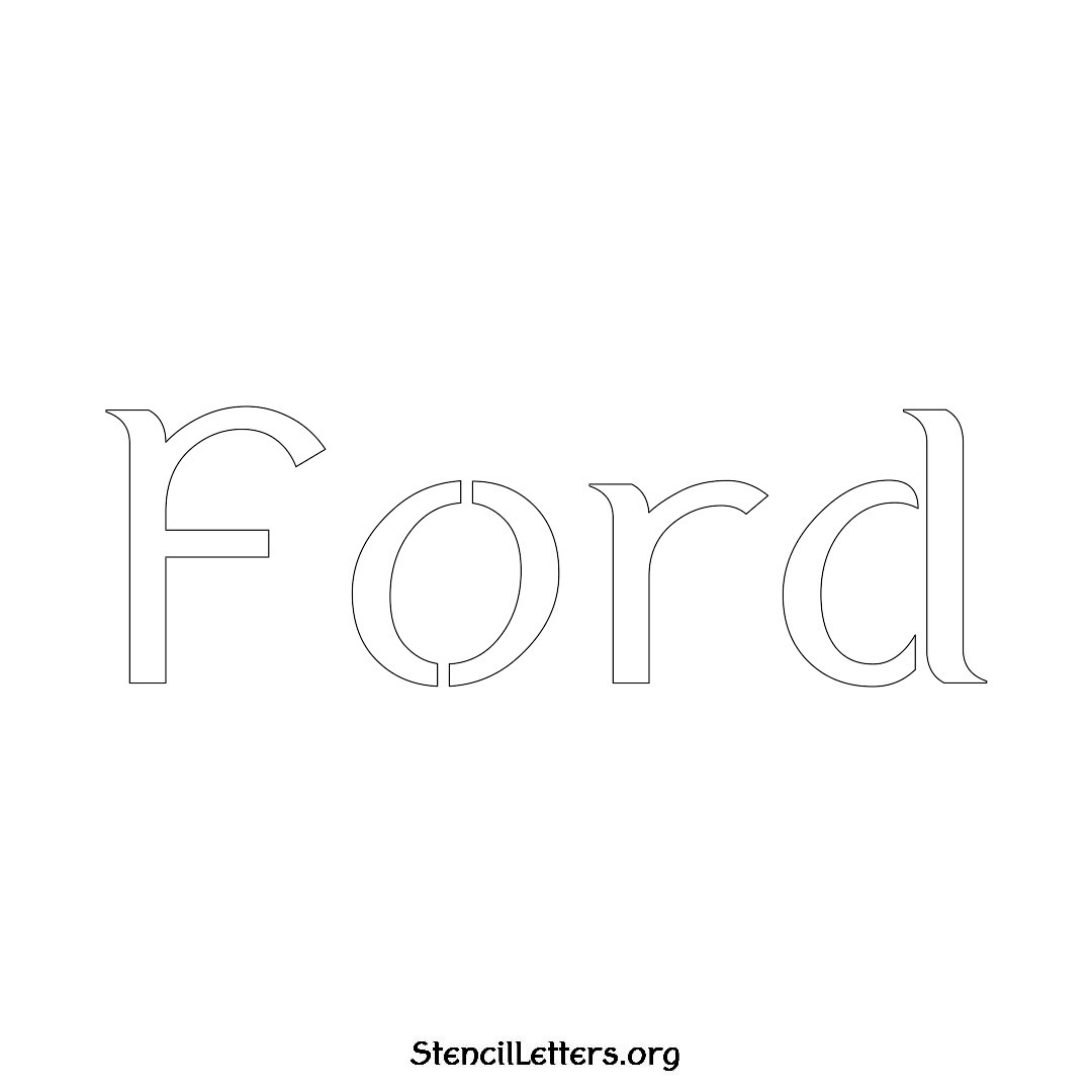 Ford name stencil in Ancient Lettering