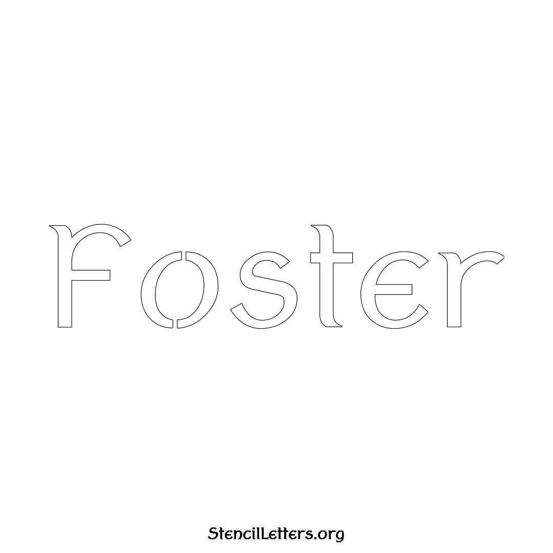 Foster name stencil in Ancient Lettering