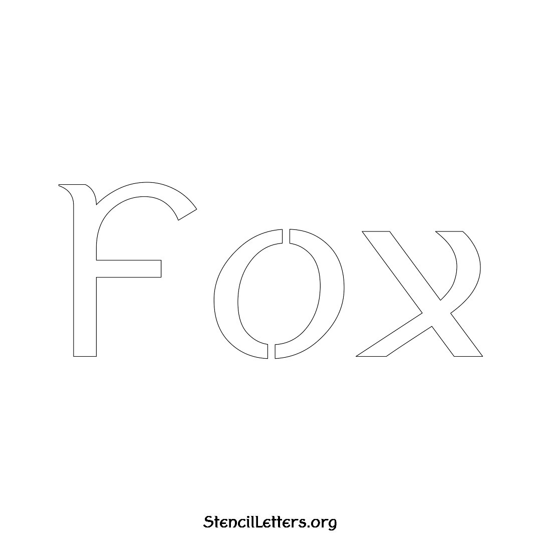 Fox name stencil in Ancient Lettering